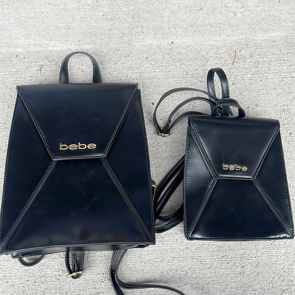 Mommy and mini Bebe backpack purse set